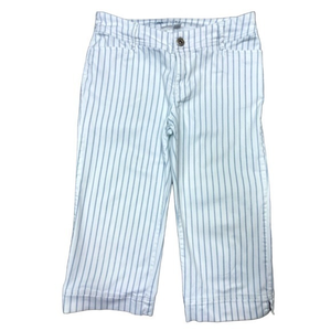Vintage Point Zero Nicole Benisti Capris White With Blue Stripes Size 11/12